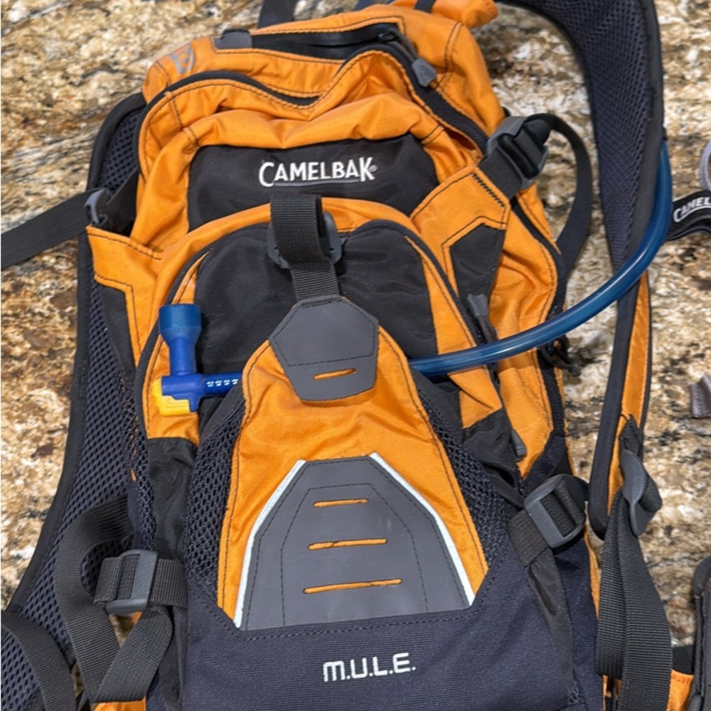 CamelBak M.U.L.E. Orange and Black Hydration Backpack